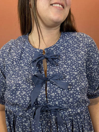 Lola Floral Bow Tie Top