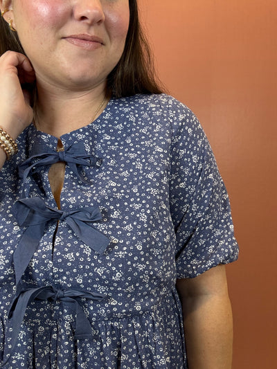Lola Floral Bow Tie Top