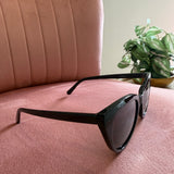 Cateye Frame Sunglasses | Black with Black Lenses