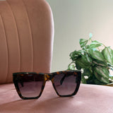 Square Frame Sunglasses | Tortoise Brown with Black Lenses