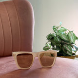 Square Frame Sunglasses | Clear Brown with Brown Lenses