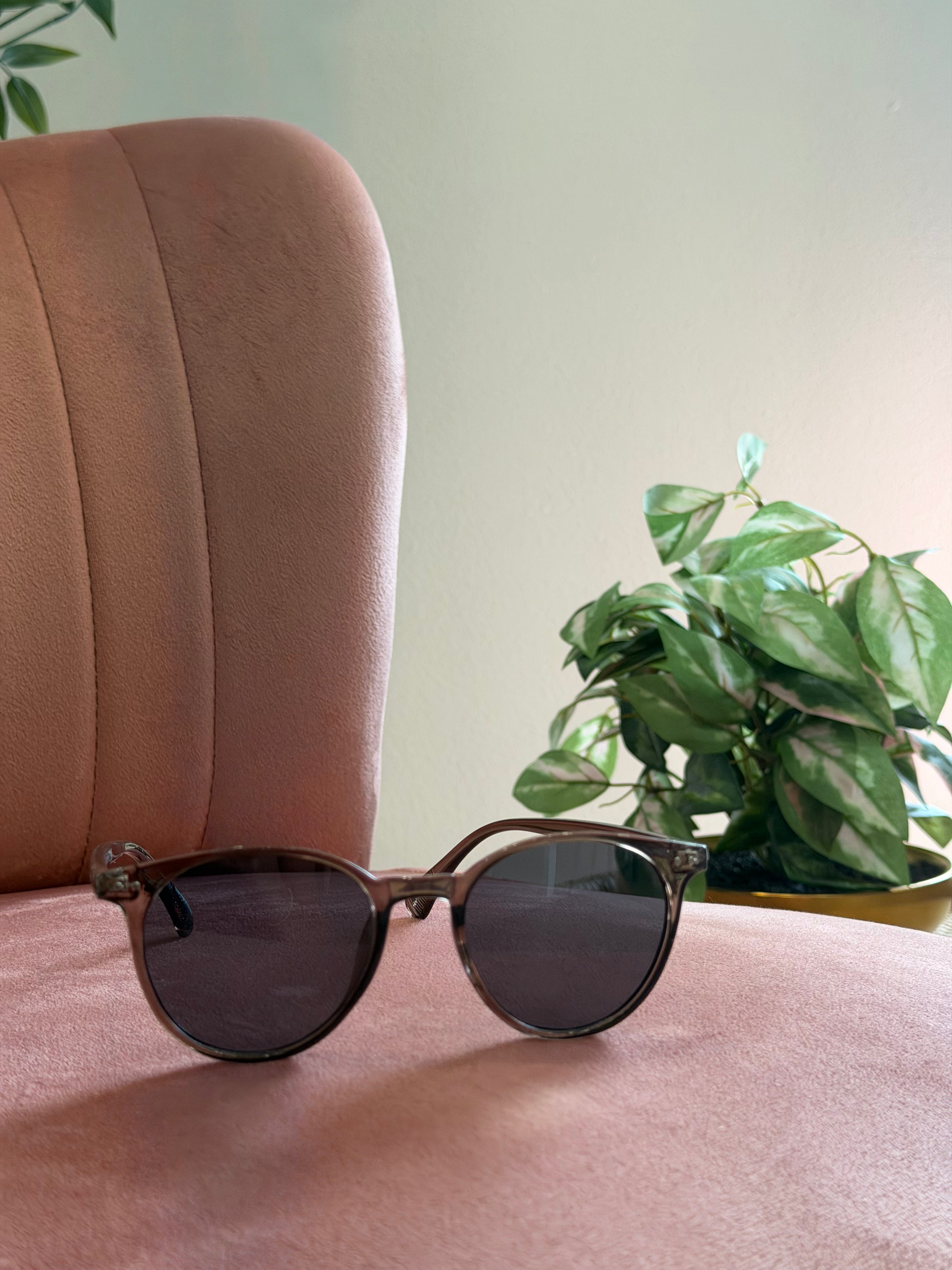 Round Frame Sunglasses | Clear Black with Black Lenses
