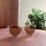 Round Frame Sunglasses | Clear Brown