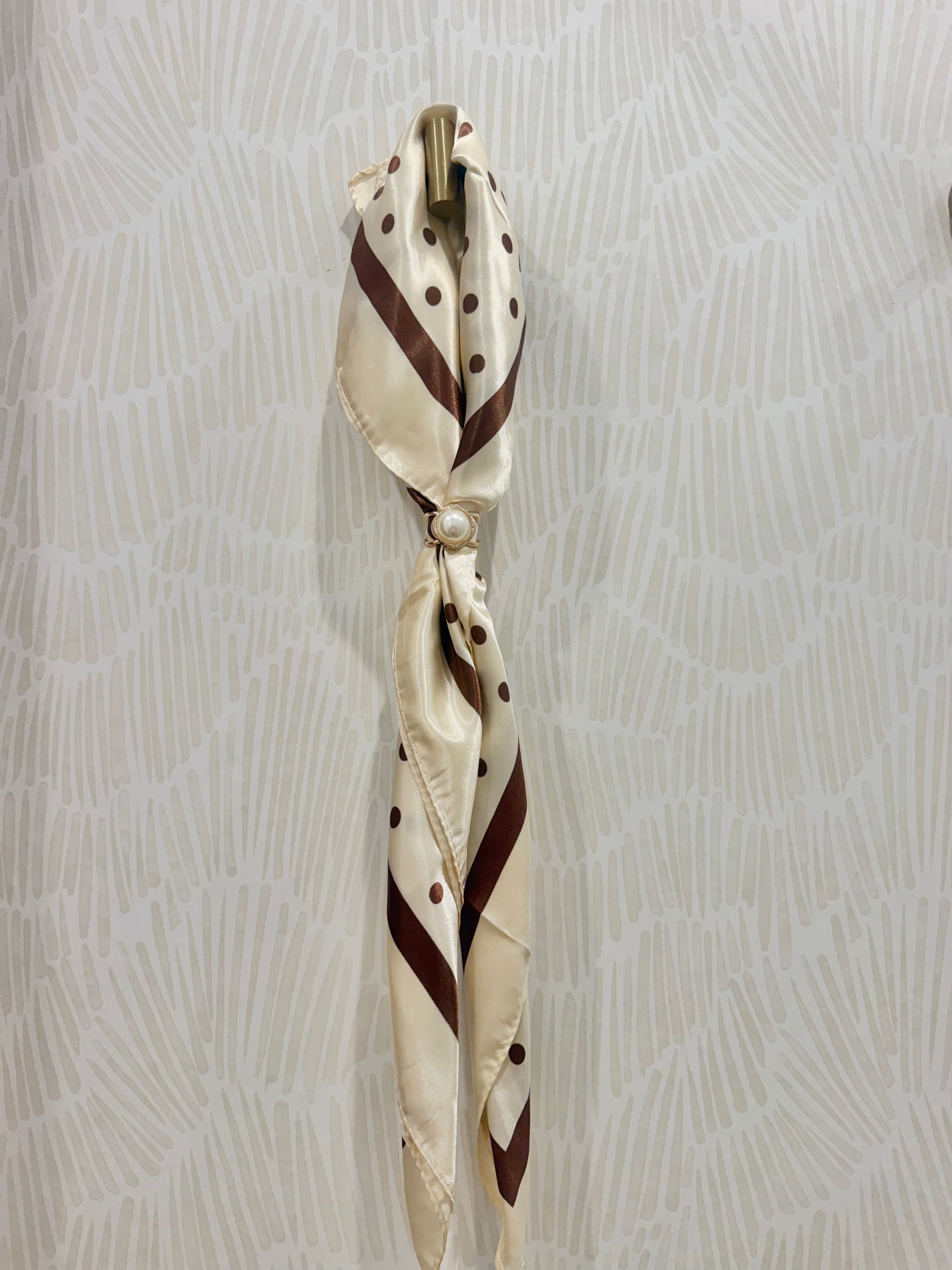 Scarf Holder Slider Ring | Single Large Pearl