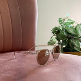 Round Frame Sunglasses | Clear Brown