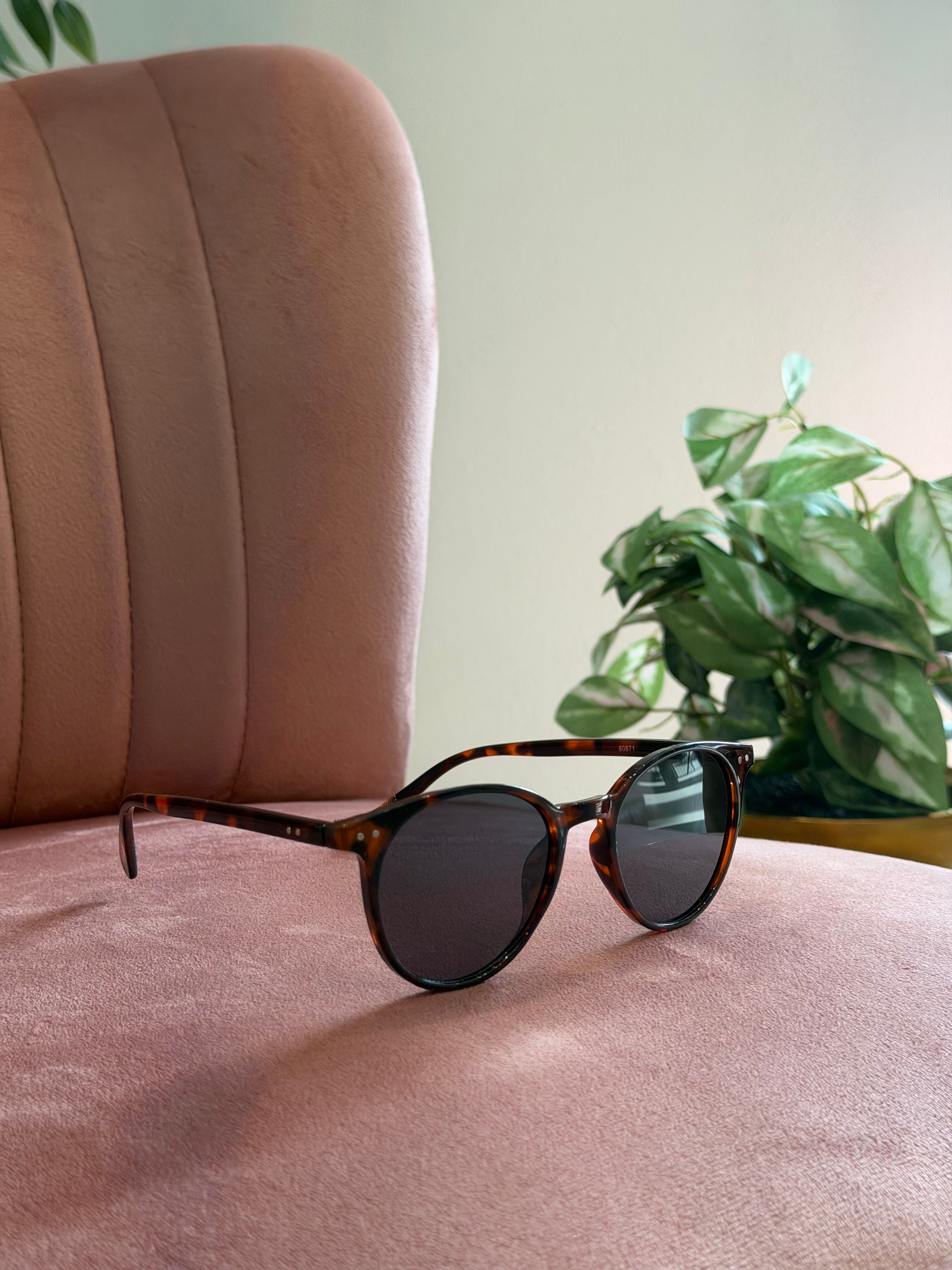Round Frame Sunglasses | Tortoise Brown