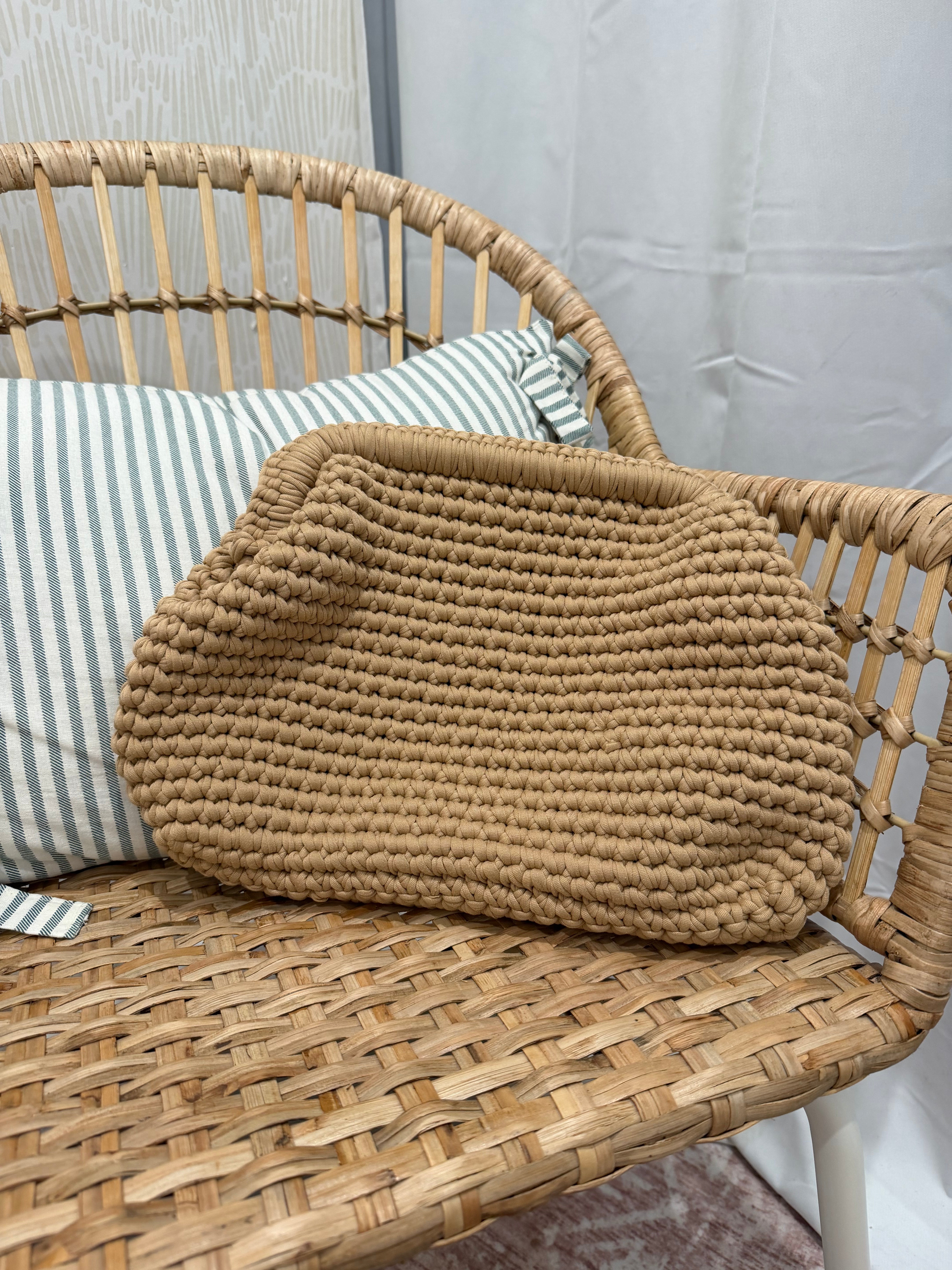 Braided Weave Handbag | Khaki