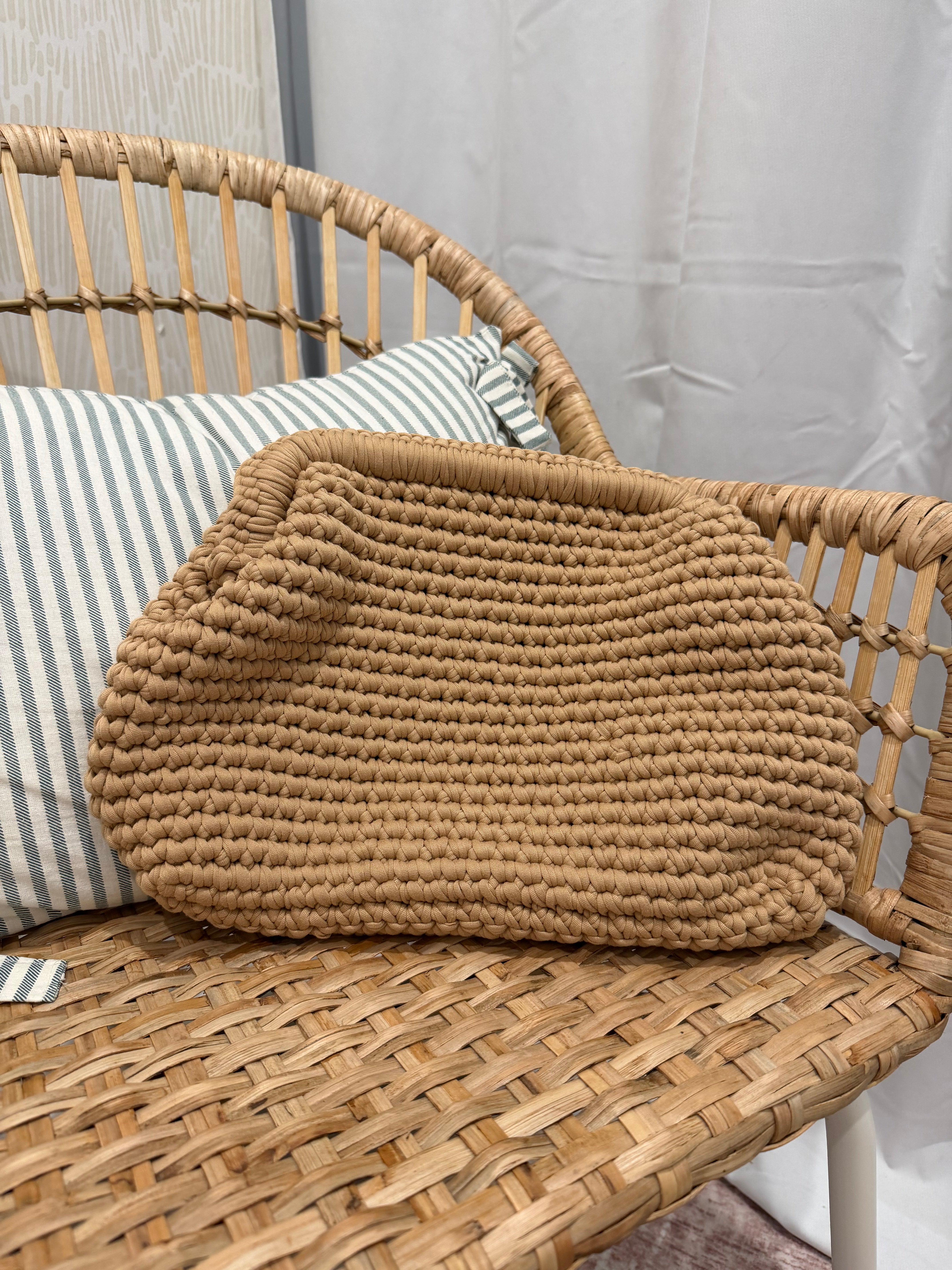 Braided Weave Handbag | Khaki
