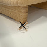 Scarf Holder Slider Ring | Black Cross