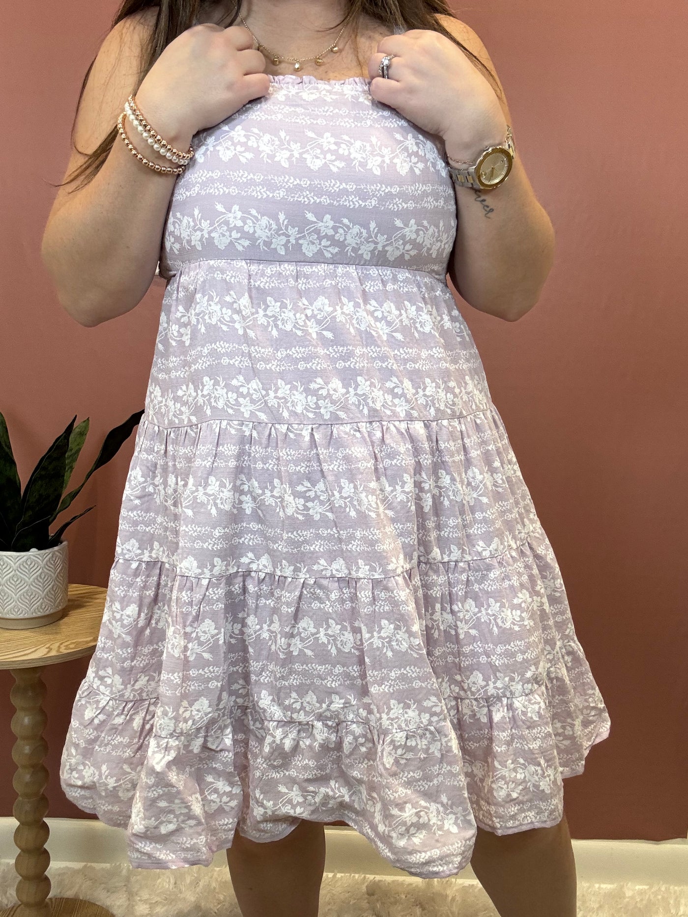 Letty Floral Square Neck Dress