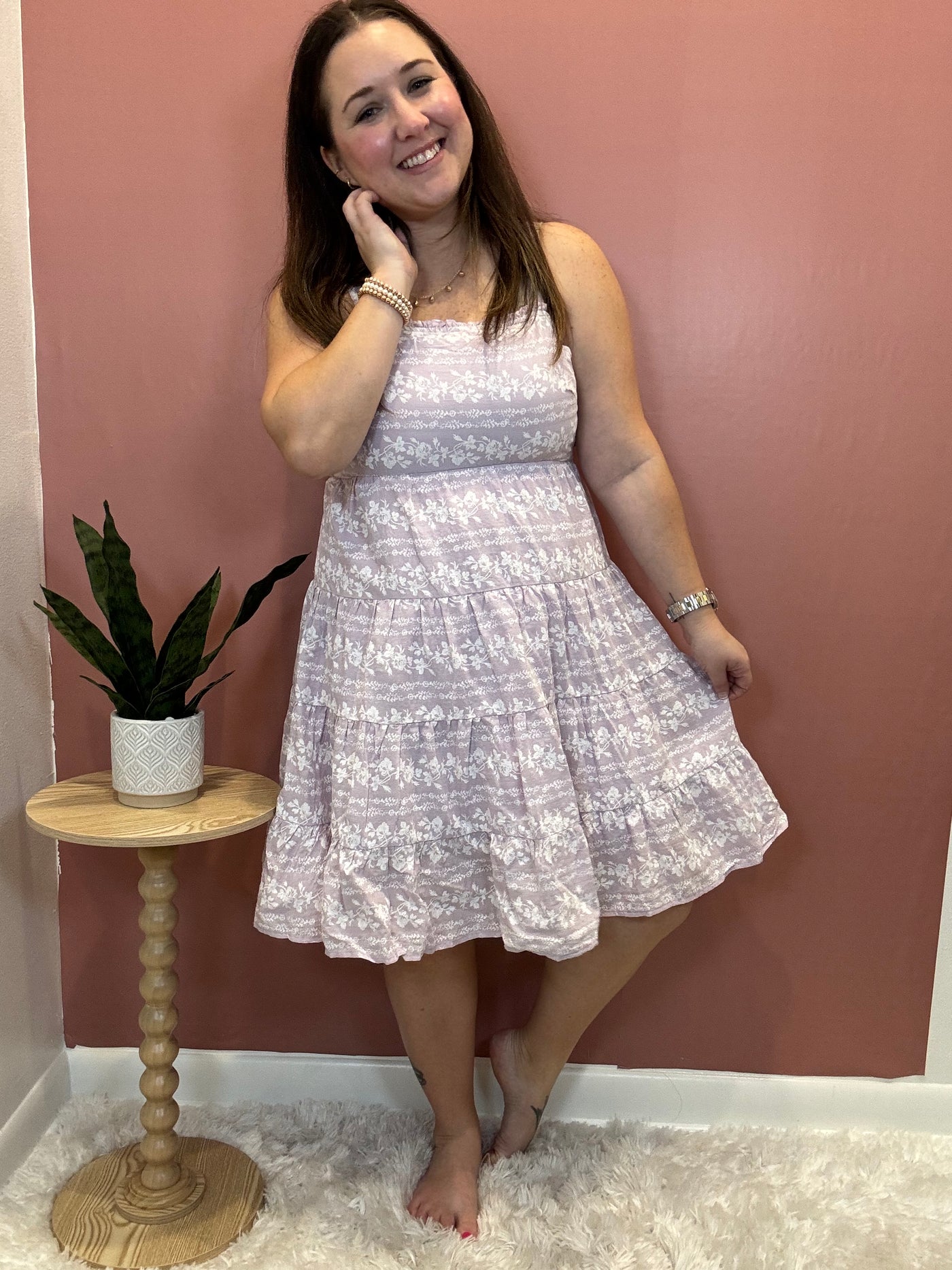 Letty Floral Square Neck Dress