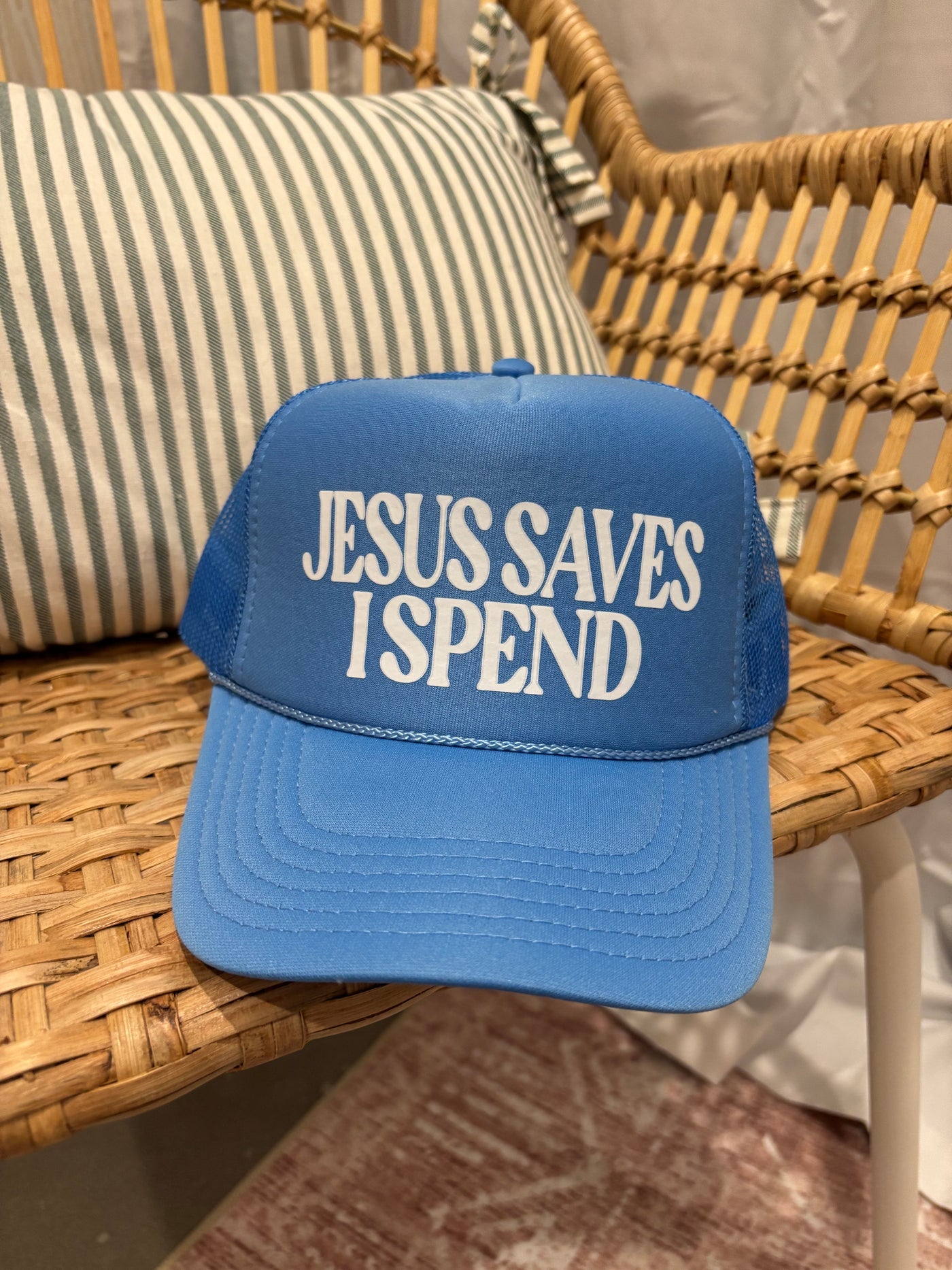 Jesus Saves, I Spend Trucker Hat