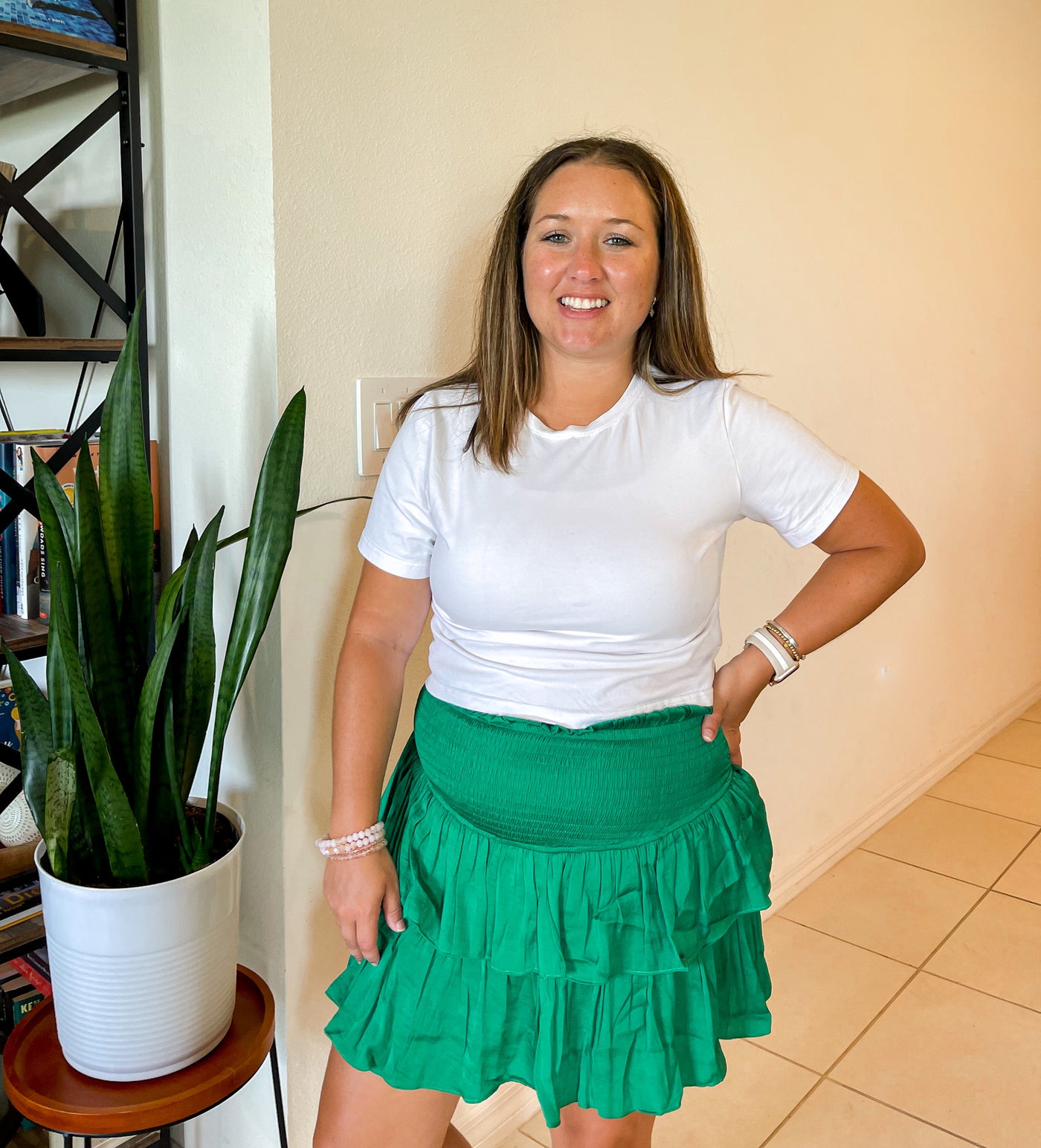 Tatum Ruffle Mini Skort | Green