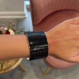 Faux Leather Cuff Bracelet | Black