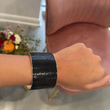 Faux Leather Cuff Bracelet | Black