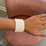 Faux Leather Cuff Bracelet | White