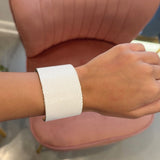 Faux Leather Cuff Bracelet | White