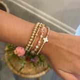 Cross Beaded Bracelet Set | White