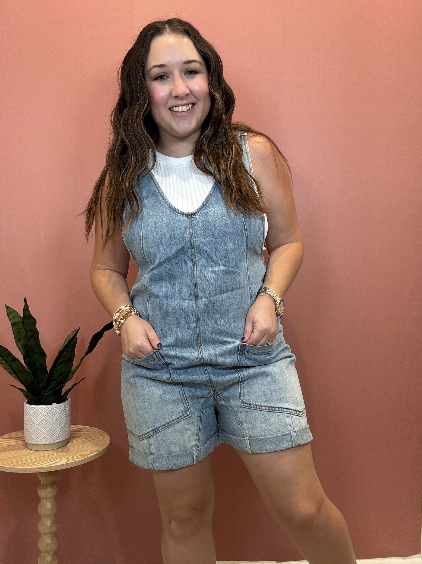 Denim Short Overalls