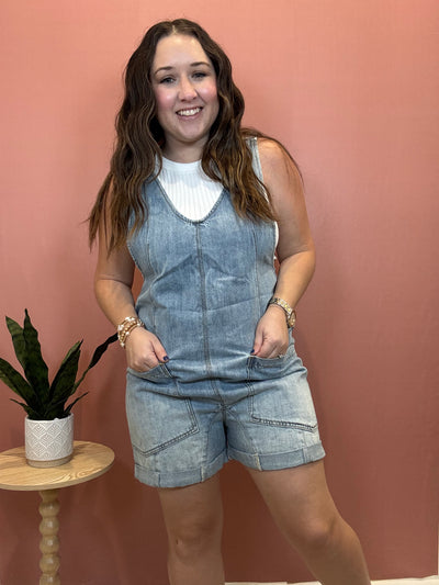 Denim Short Overalls