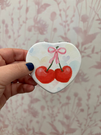 Travel Pocket Compact Handheld Mirror | Big Cherry