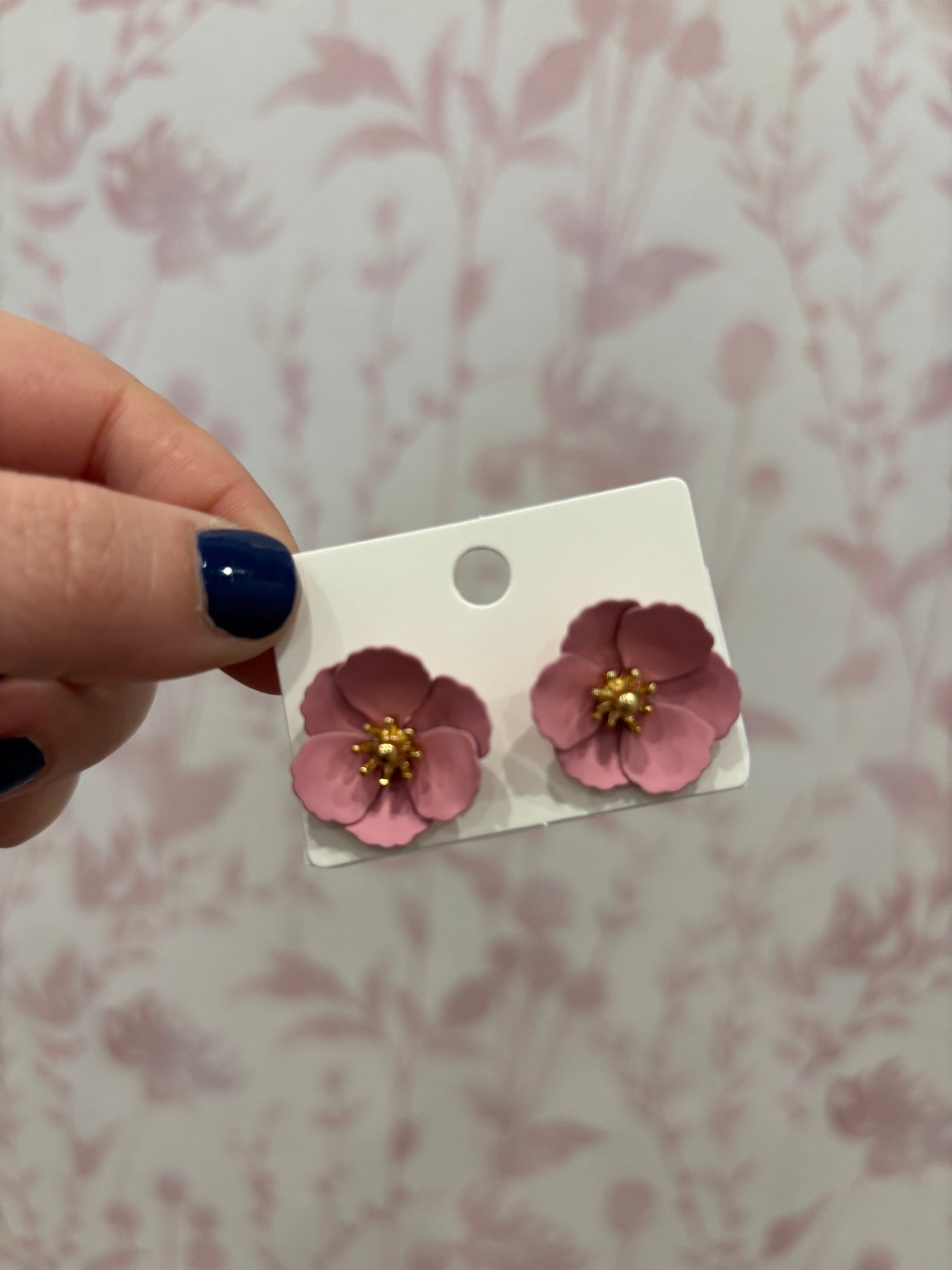Matte Soft Flower Stud Earring | Pink