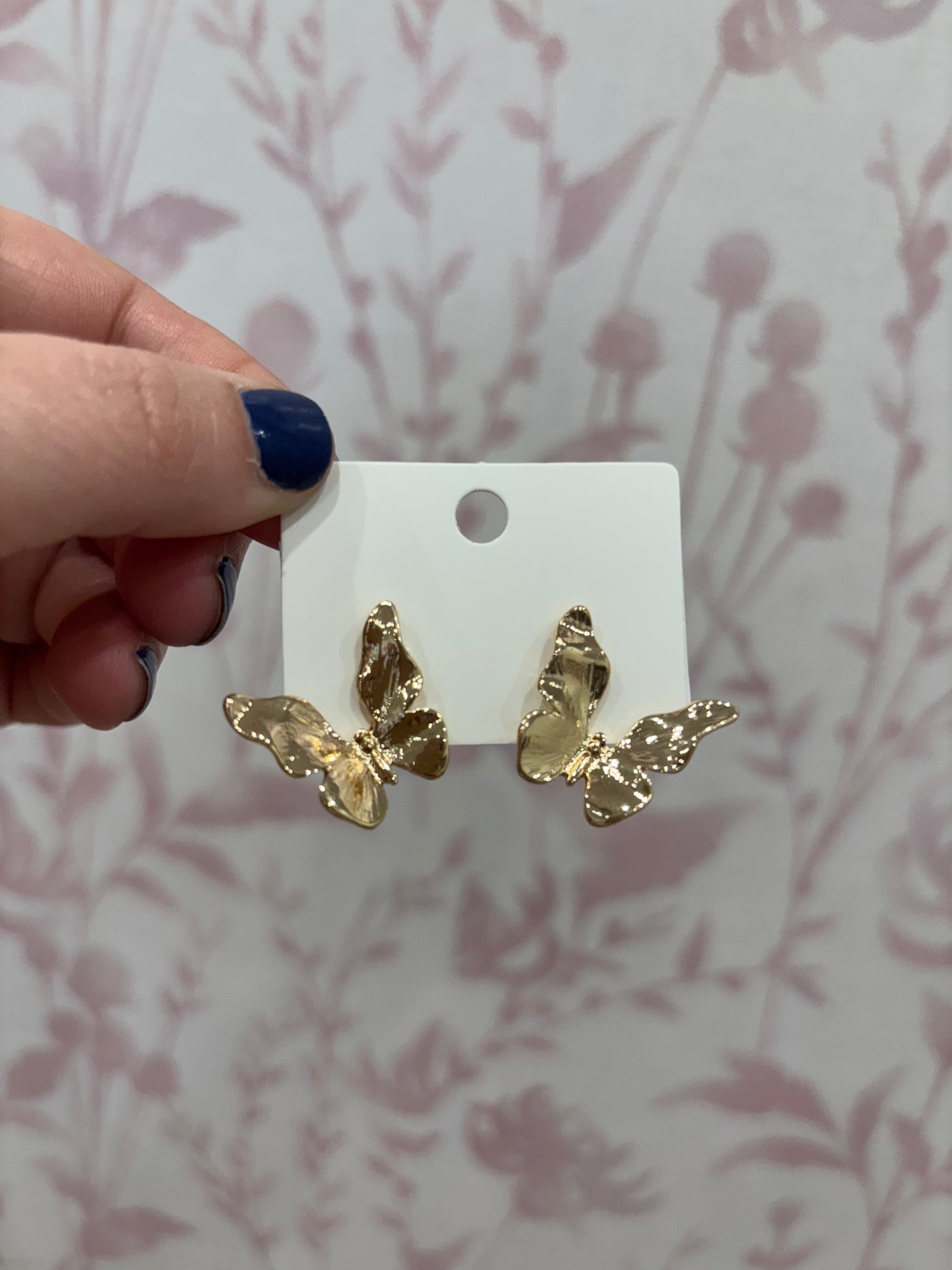 Textured Butterfly Stud Earrings