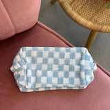 Gingham Cosmetic Bag | Blue