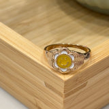 Yellow Smiley Rhinestone Ring