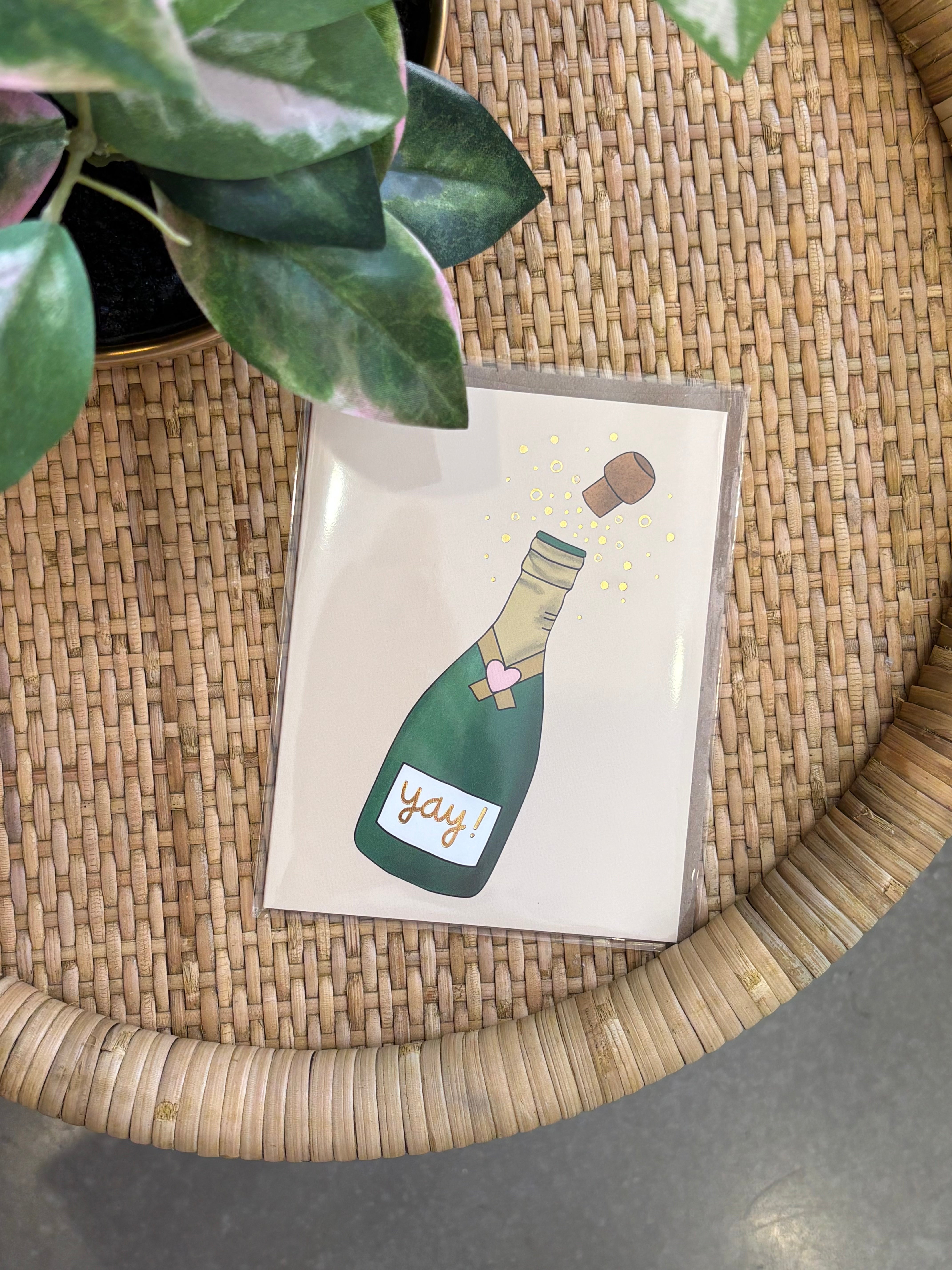 Champagne Yay Congratulations Greeting Card