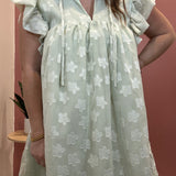 Sage Floral Woven Dress