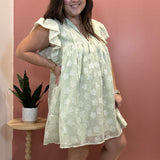 Sage Floral Woven Dress