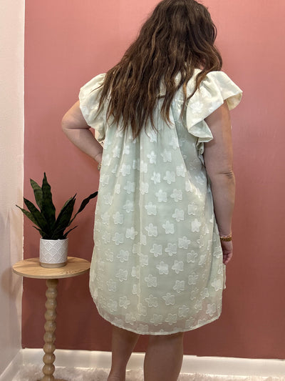 Sage Floral Woven Dress