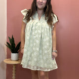 Sage Floral Woven Dress