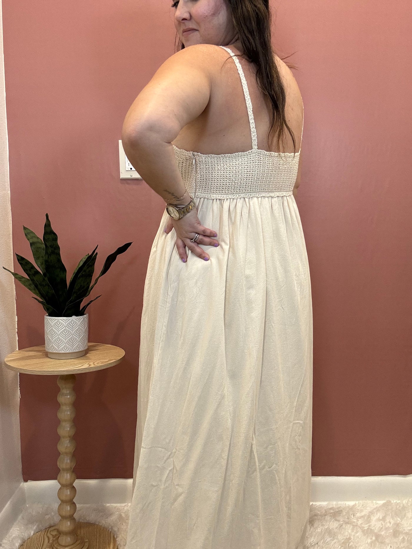 Crochet Contrast Sun Dress
