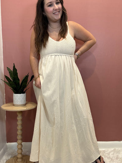 Crochet Contrast Sun Dress