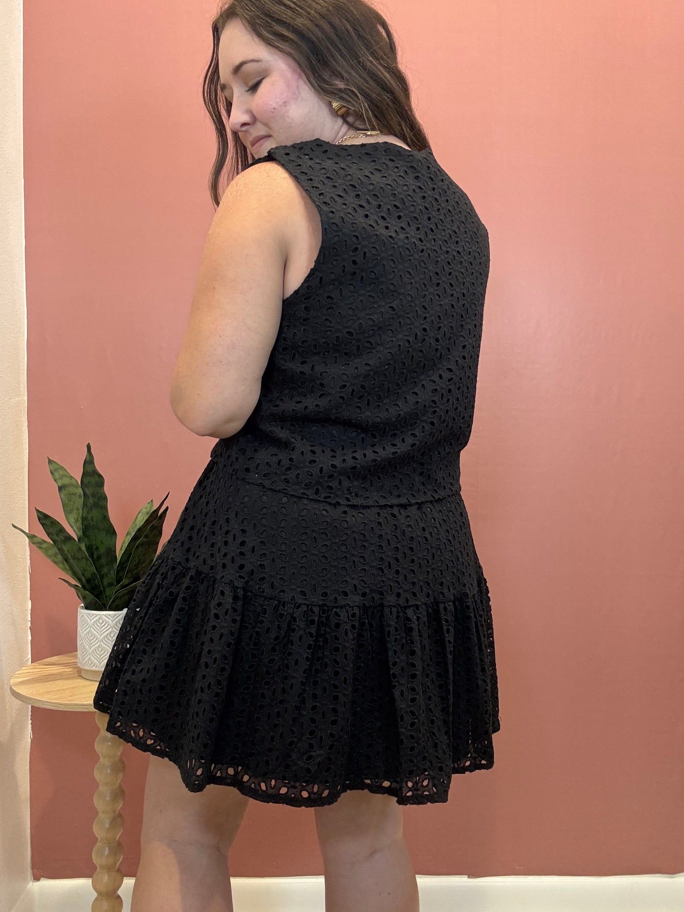 Floral Eyelet Lace Skirt