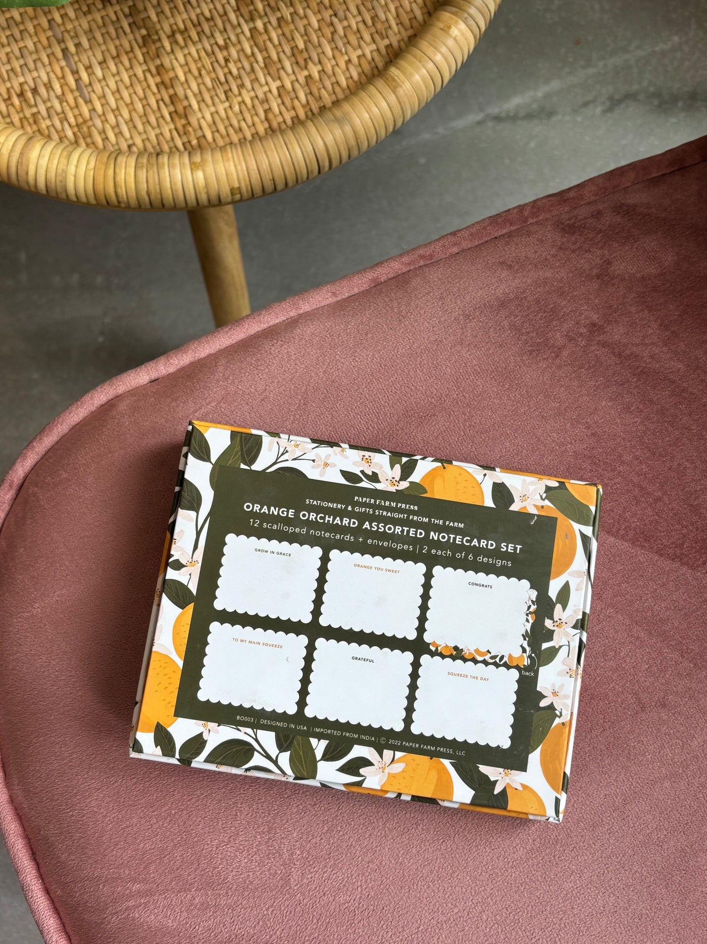 Orange Orchard Assorted Notecard Set