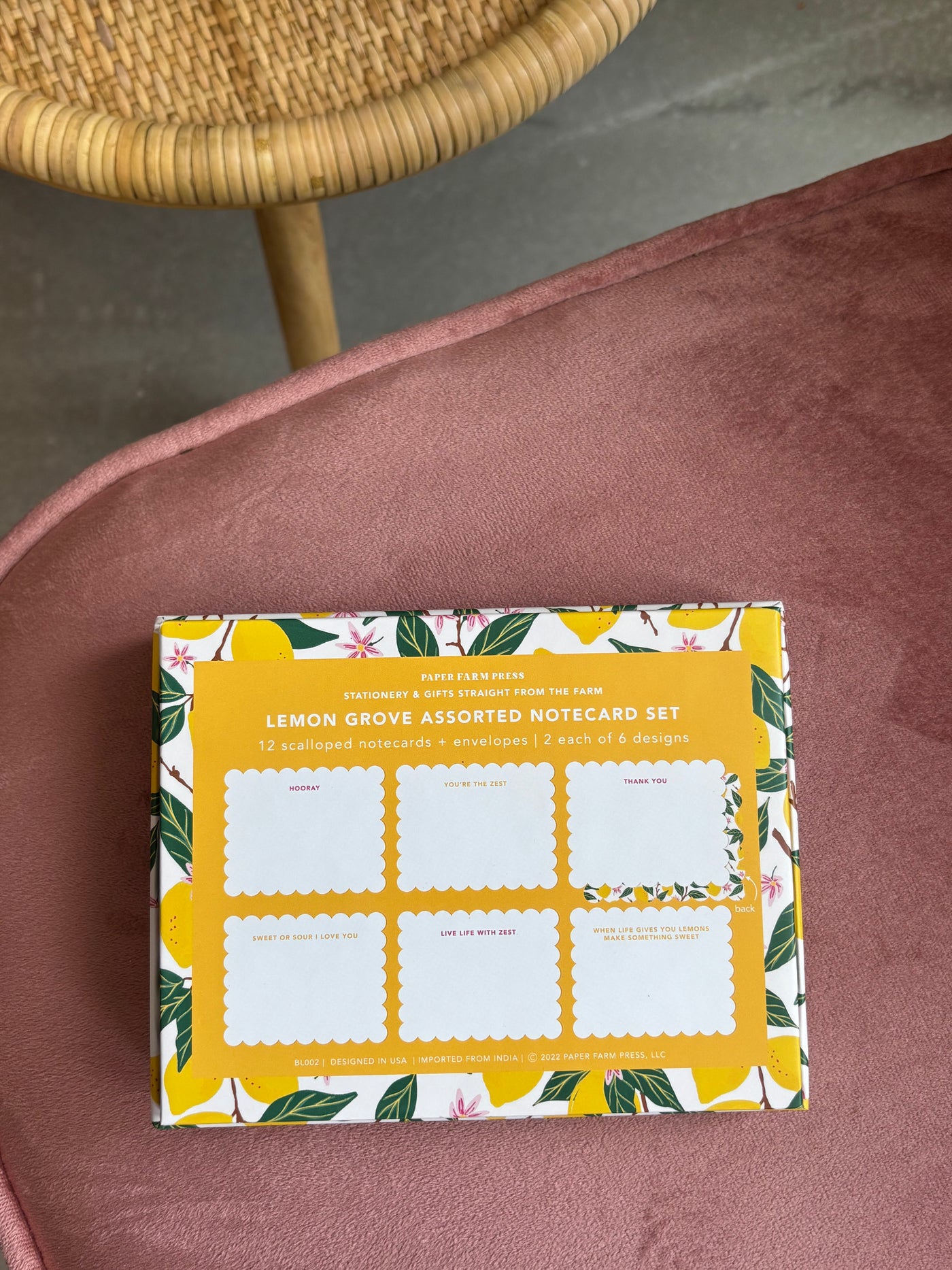 Lemon Grove Assorted Notecard Set