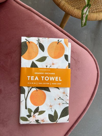 Orange Orchard Tea Towel