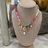 Nautical Fish Beaded Charm Necklace