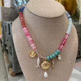 Nautical Fish Beaded Charm Necklace
