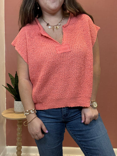 Patch Sleeveless Sweater