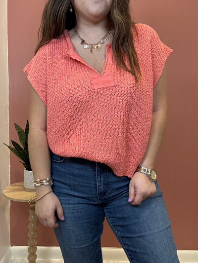 Patch Sleeveless Sweater