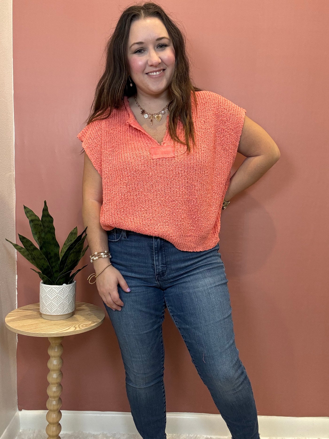 Patch Sleeveless Sweater