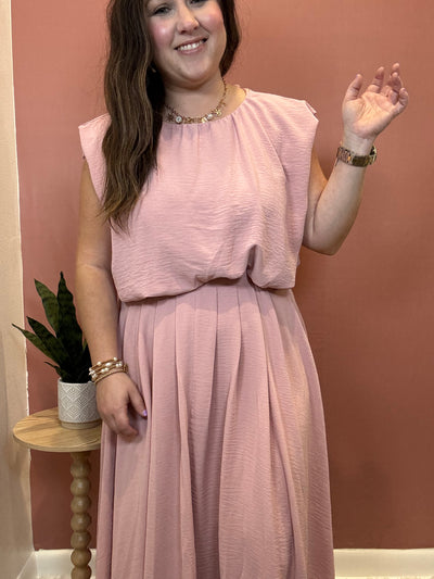 Box Pleated Midi Skirt
