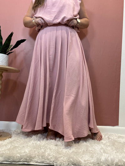 Box Pleated Midi Skirt