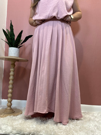 Box Pleated Midi Skirt