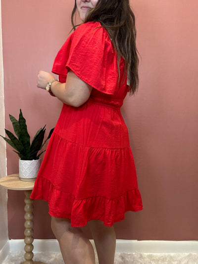 Emma Short Sleeve Tiered Mini Dress