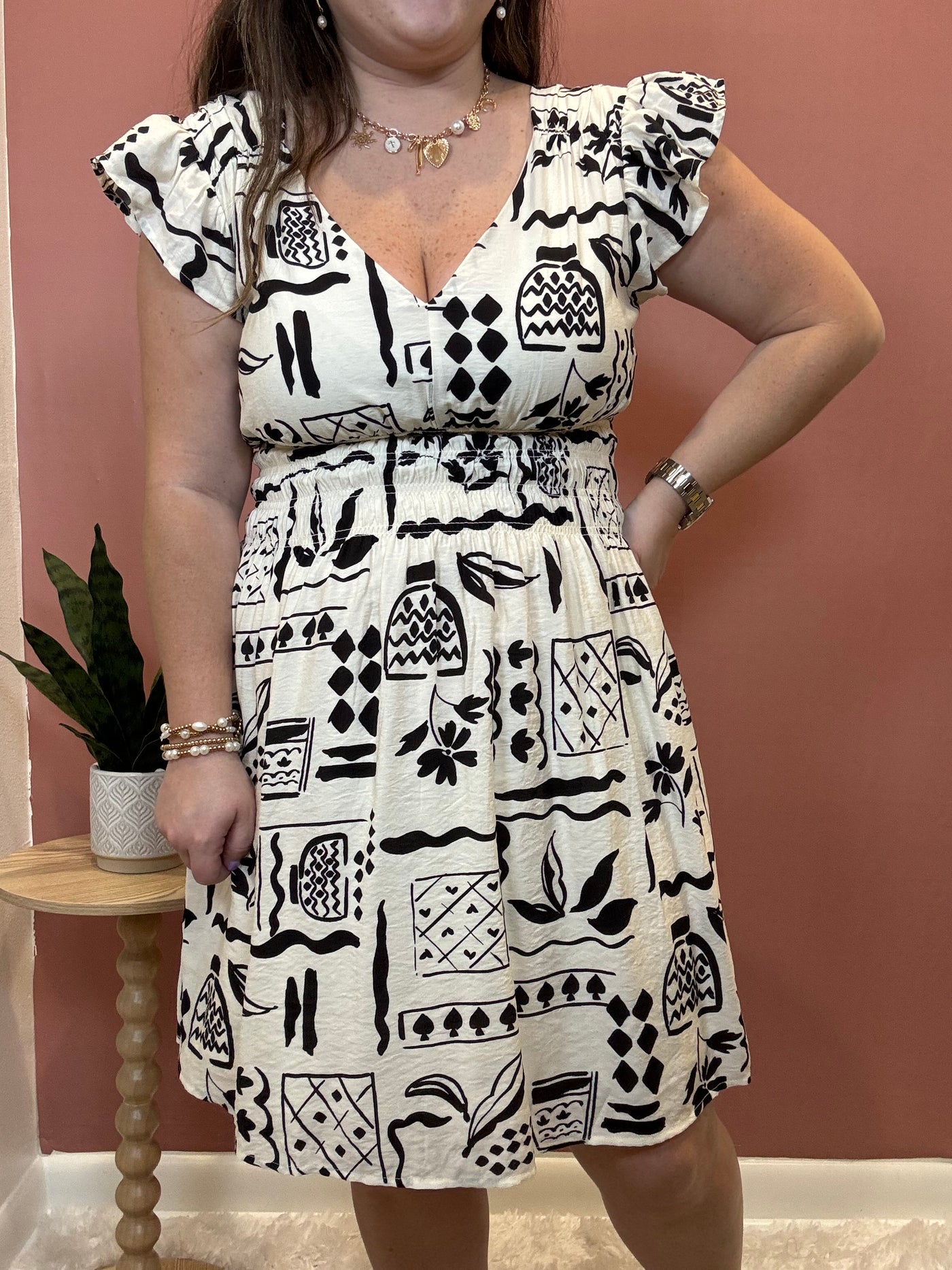 Remi Ruffle Sleeve Mini Dress